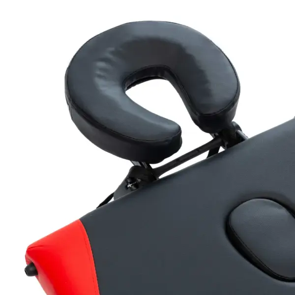 3-tsooniga kokkupandav massaažilaud alumiiniumraamiga, must/punane, 191 x 70 cm – 6