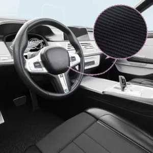 Iseliimuv 3D süsinikkiu välimusega autokile, must, 2 tk, 100 x 150 cm + 50 x 150 cm, PVC