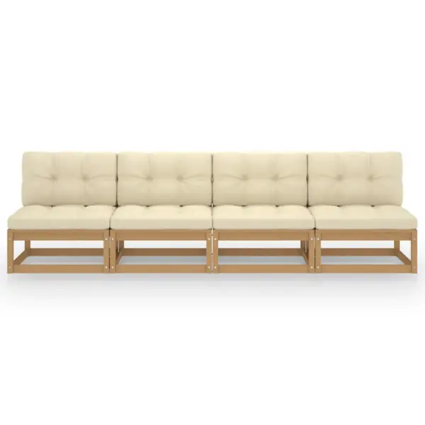 4-kohaline männipuidust aiadiivan istmepatjadega, meekarva raam ja kreemjad padjad – 2