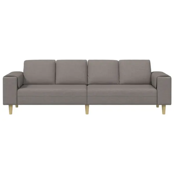 4-kohaline elutoa diivanikomplekt tumbadega, pruunikashall polüester, 250 x 77 x 76 cm – 4