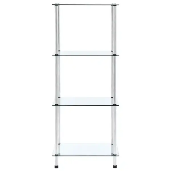 4-korruseline klaasriiul roostevaba raamiga, läbipaistev, 40 x 40 x 100 cm – 2