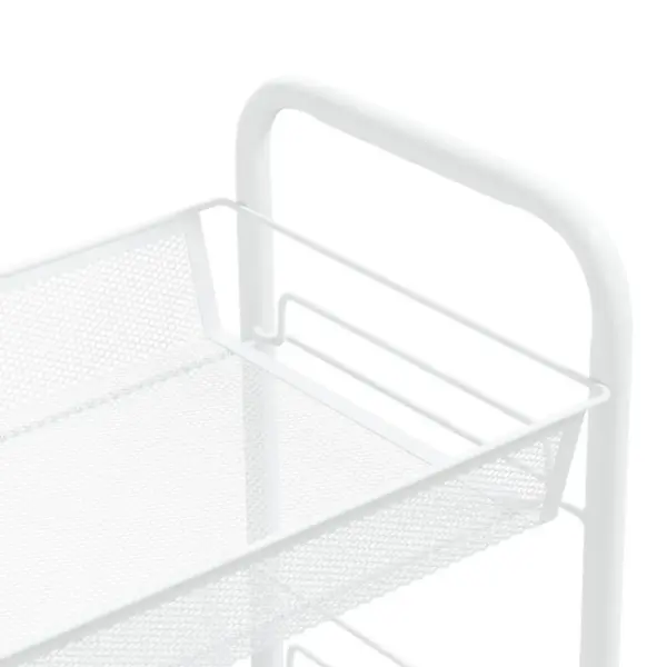 4-korruseline ratastega köögikäru võrkkorvidega, valge rauast, 46 x 26 x 85 cm – 5