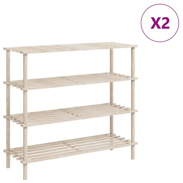 4-korruseline jalatsiriiul, 2 tk komplekt, nulupuidust, beež, 74 x 26 x 67,5 cm – 2