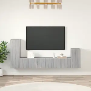 4-osaline seinale paigaldatav telerikappide komplekt, hall Sonoma tamm, tehispuit