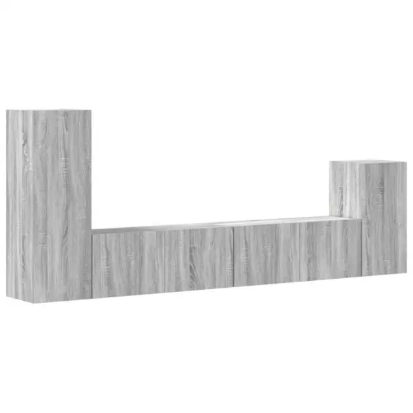 4-osaline seinale paigaldatav telerikappide komplekt, hall Sonoma tamm, tehispuit – 2