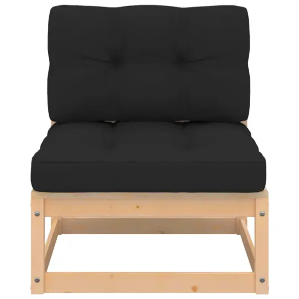 4-osaline männipuidust aiamööbli komplekt istmepatjadega, antratsiithall – 13