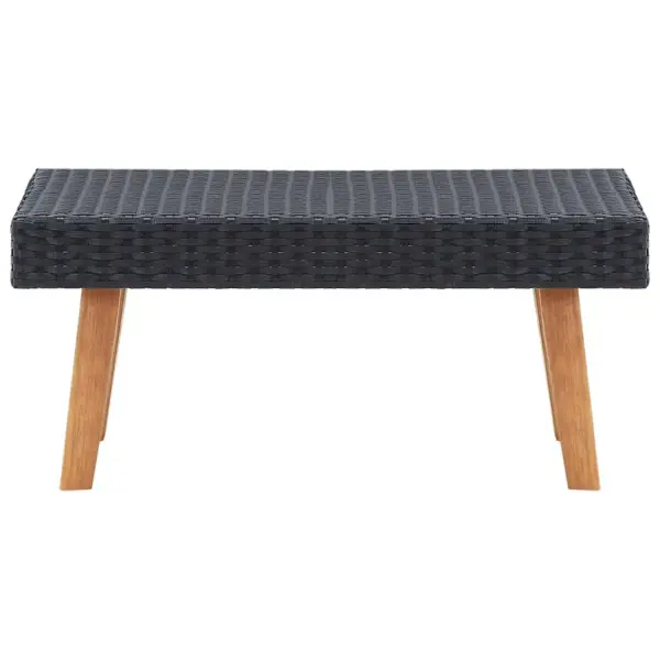 4-osaline aiamööbli komplekt patjadega, must polürotang, kolmekohaline diivan, 2 tugitooli ja kohvilaud – 13