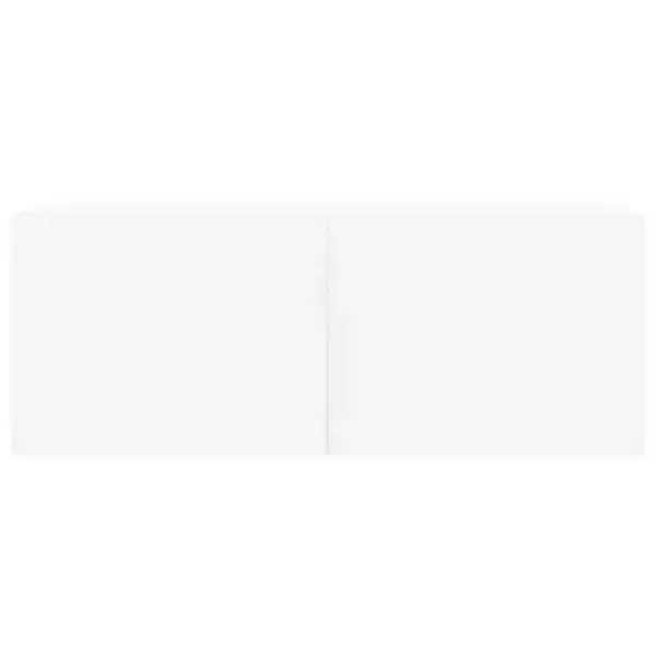 4-osaline seinale kinnitatav telerikappide komplekt, valge, tehispuit – 6