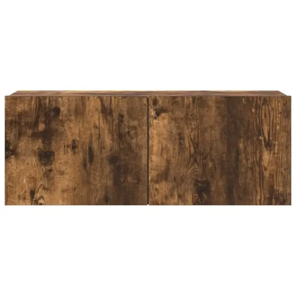 4-osaline seinapealne telerikappide komplekt, suitsutatud tamme tooni tehispuit – 6