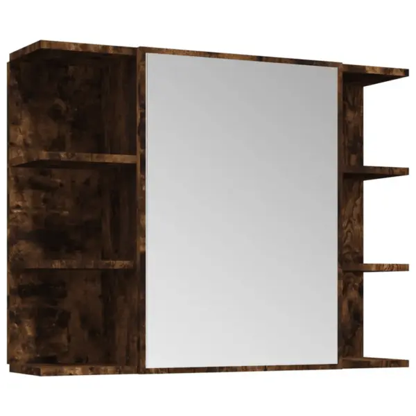 4-osaline vannitoakappide komplekt valamukapiga, suitsutatud tamme toonis tehispuit – 7