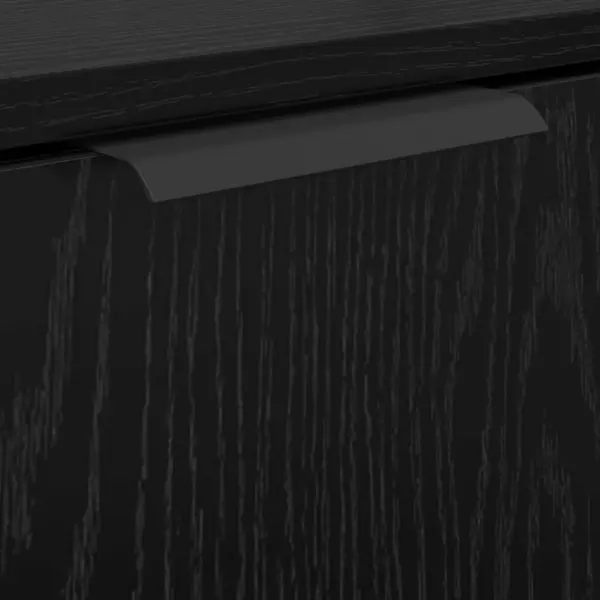 4-osaline vannitoamööbli komplekt valamu- ja peeglikapiga, musta tamme toonis, tehispuit – 12