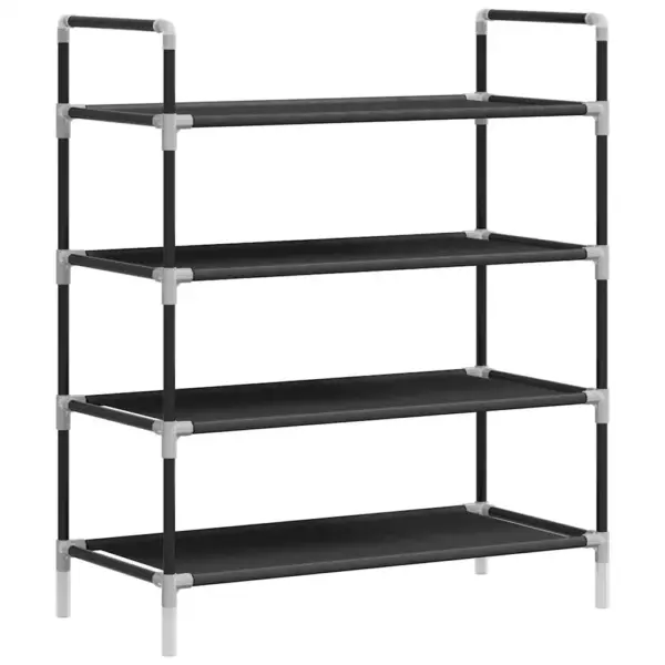 4-riiuliga kingariiul käepidemetega, must metallraam ja lausriie, 60 x 29 x 67 cm – 2