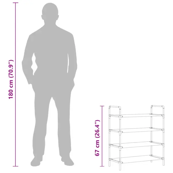 4-riiuliga kingariiul käepidemetega, must metallraam ja lausriie, 60 x 29 x 67 cm – 9