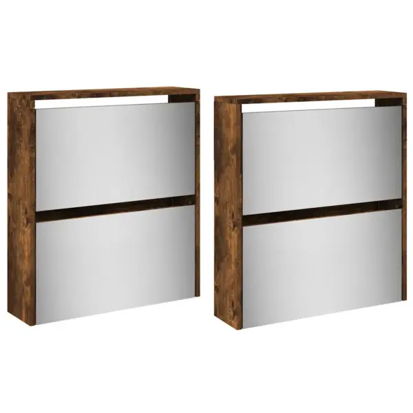 Kitsas 4 sahtliga peegliga kingakapp, suitsutatud tamm, 63 x 17 x 134 cm – 4