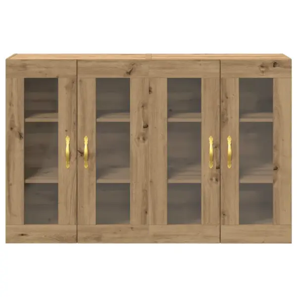 4-ukselised seinakapid klaasustega, 2 tk, pruun tehispuit, 69,5 x 34 x 90 cm – 6