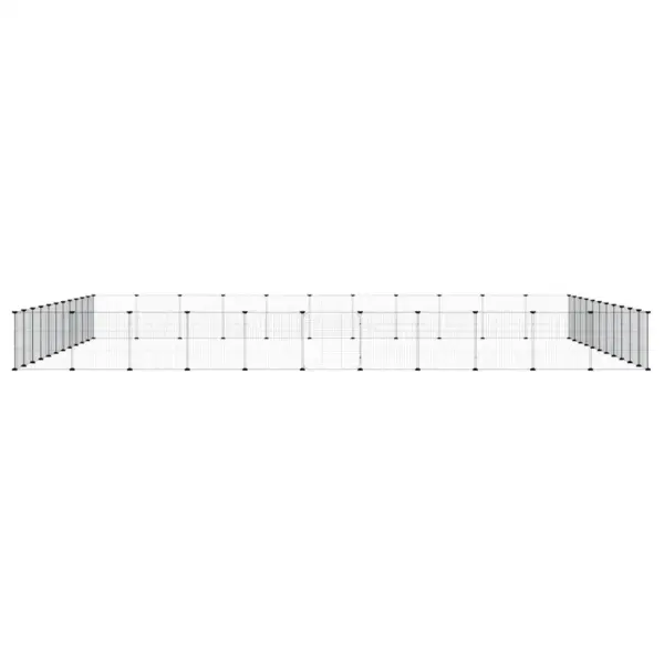 44 paneeliga lemmiklooma aedik uksega, must pulbervärvitud teras, paneel 35 x 35 cm – 3