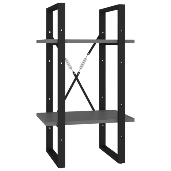 5-korruseline raamaturiiuli komplekt, hall tehispuit ja metall, 40 x 30 x 175 cm – 4