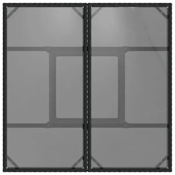 5-osaline aiamööbli komplekt, must polürotang, laud 80 x 80 cm, 4 tooli istmepatjadega – 8