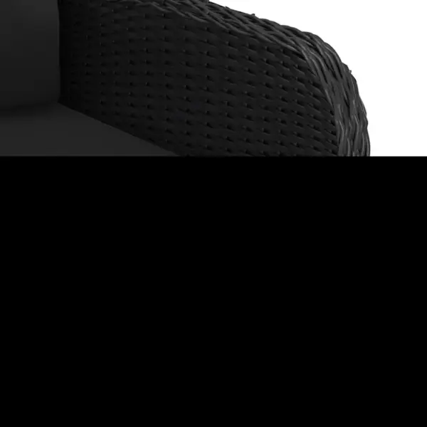 5-osaline aiamööbli komplekt allalastavate seljatugedega, must polürotang ja õliviimistlusega akaatsiapuit – 13