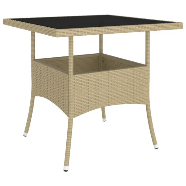 5-osaline aiamööbli komplekt, beež polürotang, laud 80 x 80 cm – 8