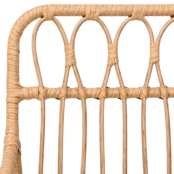 5-osaline aiasöögikomplekt, polürotangtoolid ja must teraslaud, 80 x 80 cm – 6