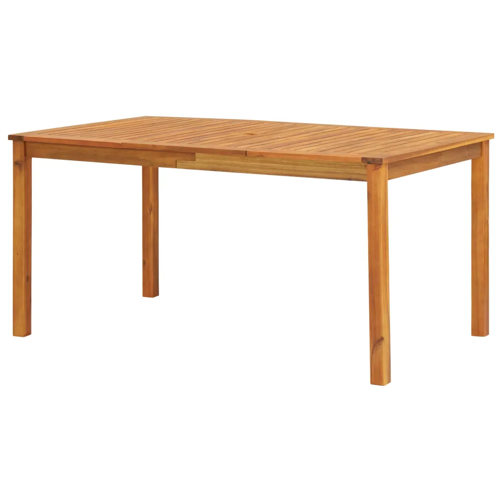 5-osaline akaatsiapuidust aiamööbli komplekt tumehallide patjadega, laud 150 x 90 cm