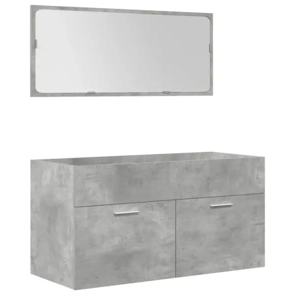 5-osaline vannitoamööbli komplekt, betoonhall tehispuit, keraamilise 91 cm valamuga - 6