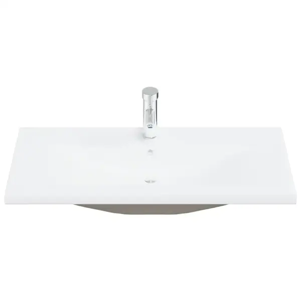 5-osaline vannitoamööbli komplekt, betoonhall tehispuit, keraamilise 91 cm valamuga - 8