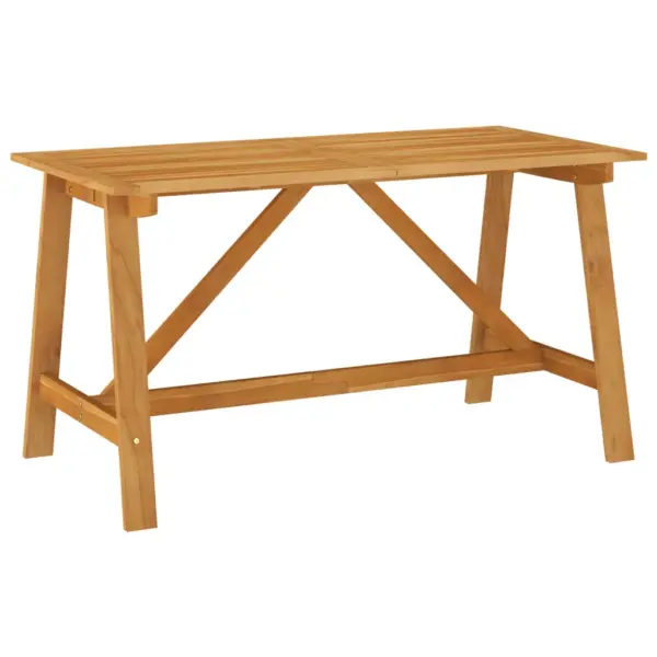 5-osaline aiamööbli söögikomplekt, helehall polürotang, akaatsiapuidust laud 140 x 70 cm - 8