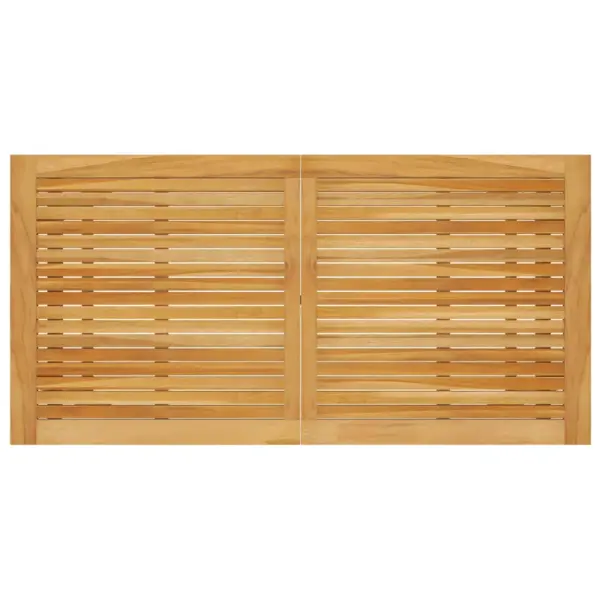 5-osaline aiamööbli söögikomplekt, helehall polürotang, akaatsiapuidust laud 140 x 70 cm - 10