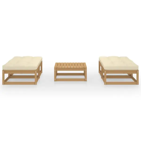 5-osaline männipuidust aiadiivanikomplekt lauaga, meekarva, kreemjad padjad – 2