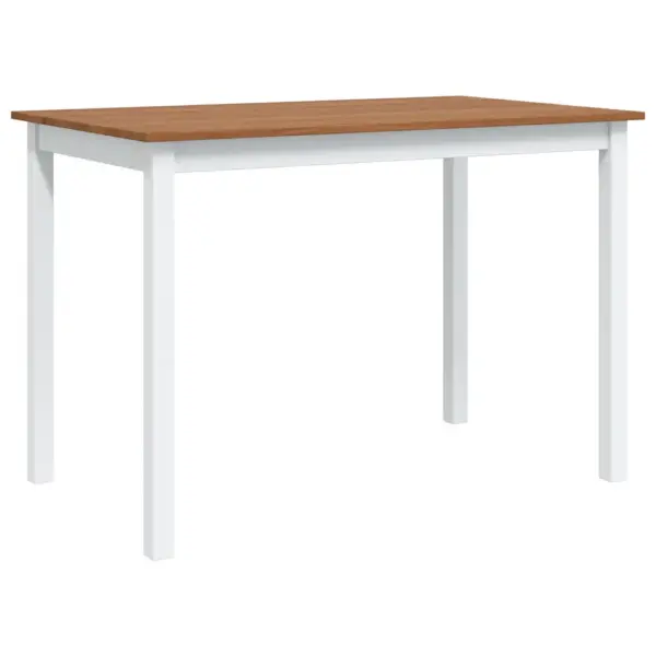 5-osaline männipuidust söögitoakomplekt, pruun ja valge, laud 108 x 65 cm – 4