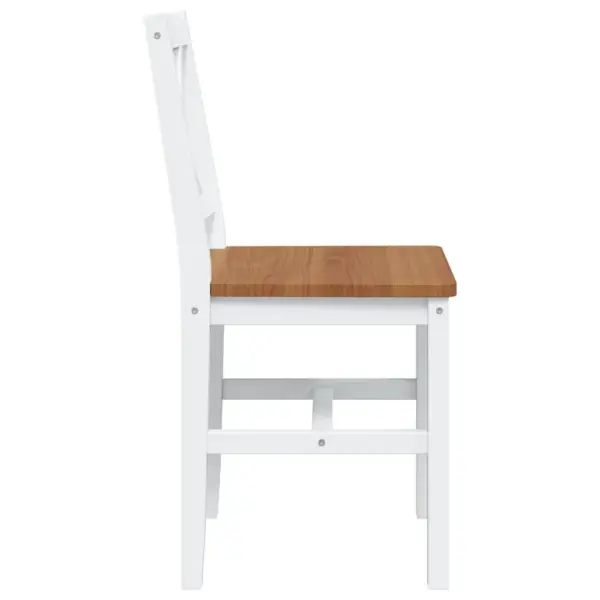 5-osaline männipuidust söögitoakomplekt, pruun ja valge, laud 108 x 65 cm – 8