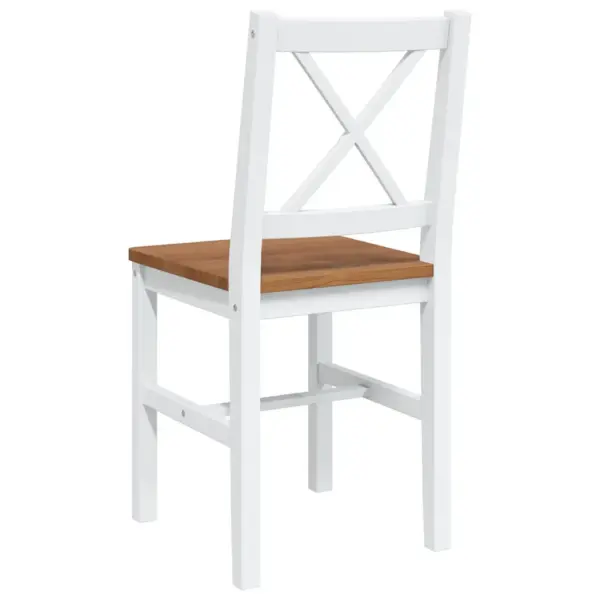 5-osaline männipuidust söögitoakomplekt, pruun ja valge, laud 108 x 65 cm – 10