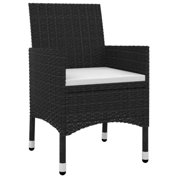 5-osaline must aiamööbli komplekt patjadega, polürotang, klaasist laud 140 x 70 cm – 3