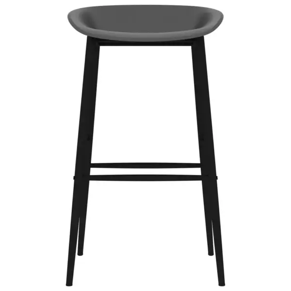 5-osaline baarimööblikomplekt madala seljatoega pukidega, must baarilaud ja hallid toolid, MDF ja metall – 8