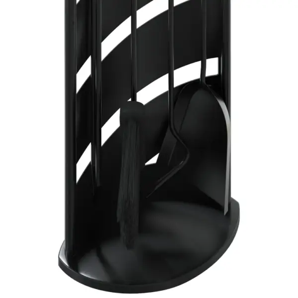 5-osaline kaminatööriistade komplekt alusega, must teras, 23 x 15 x 66 cm – 8