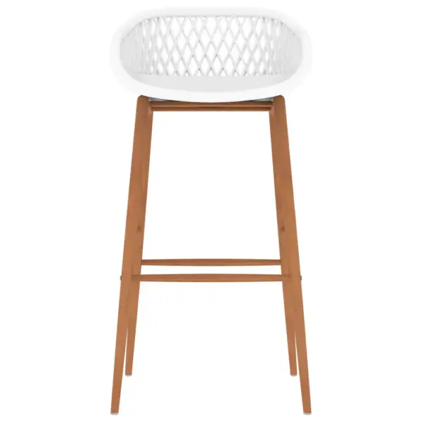 5-osaline baarikomplekt musta baarilaua ja valgete võrguseljatoega baaripukkidega, laud 120 x 60 x 105 cm – 8