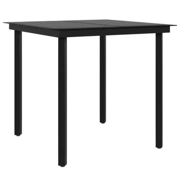 5-osaline PE-rotangist aiamööbli komplekt patjadega, hall ja must, laud 80 x 80 cm - 5