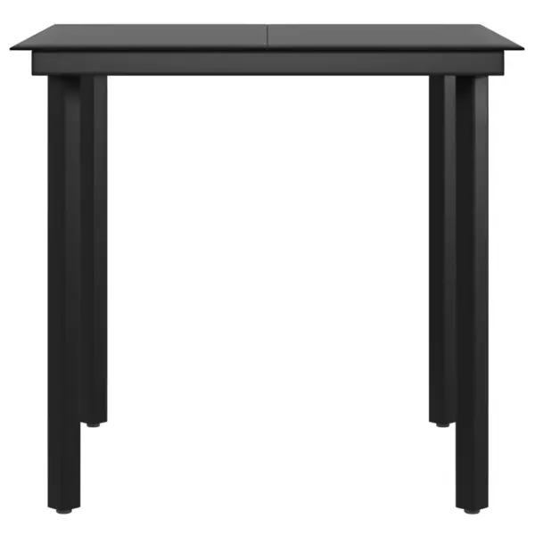 5-osaline PE-rotangist aiamööbli komplekt patjadega, hall ja must, laud 80 x 80 cm - 6