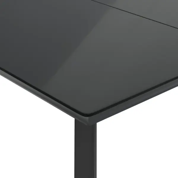 5-osaline aiamööbli komplekt patjadega, helehall polürotang, must aialaud karastatud klaasplaadiga, laud 80 x 80 cm – 6