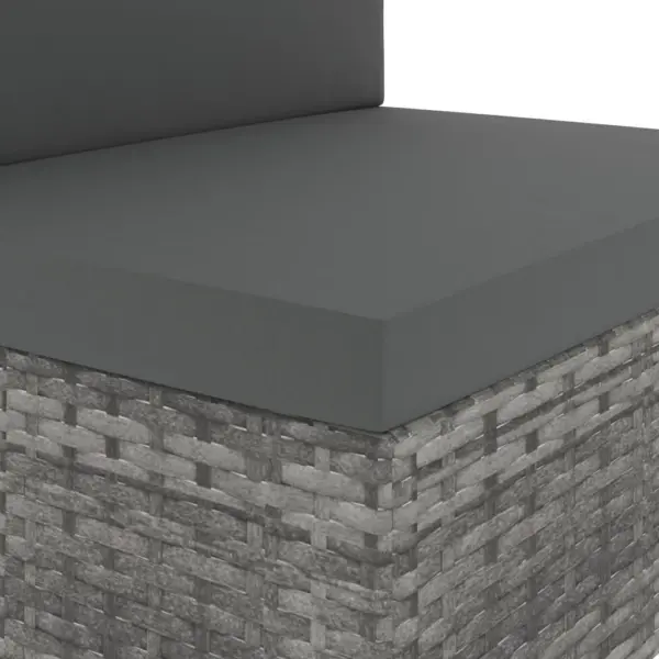 5-osaline polürotangist aiamööblikomplekt patjadega, hall ja antratsiithall, modulaarse diivani ja kohvilauaga – 8