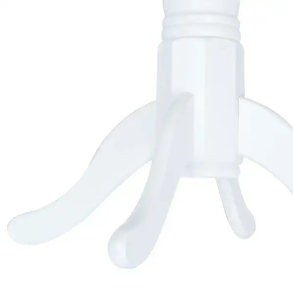 5-osaline söögitoakomplekt ümara lauaga, kautšukipuit, valge ja pruun, laud 106 x 75 cm – 11