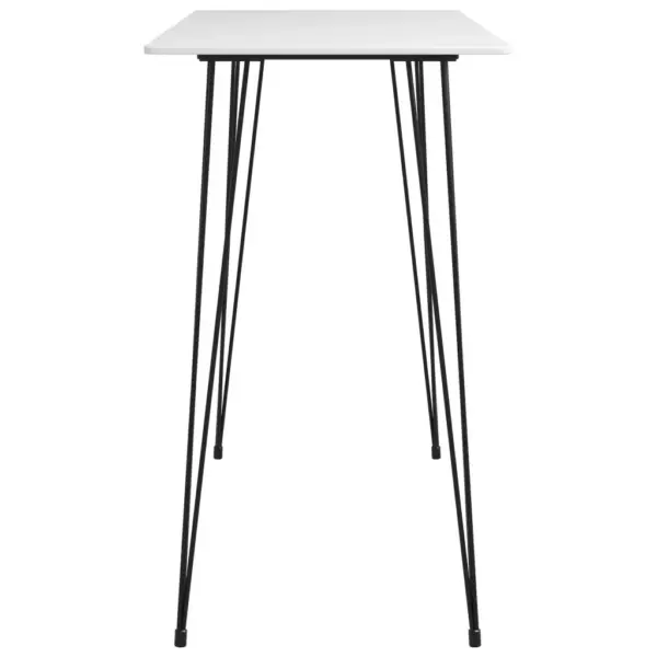 5-osaline baarikomplekt valge MDF laua ja hallide võrgust seljatoega baaripukkidega, metallraam, laud 120 x 60 x 105 cm – 4