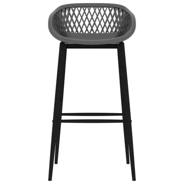 5-osaline baarikomplekt valge MDF laua ja hallide võrgust seljatoega baaripukkidega, metallraam, laud 120 x 60 x 105 cm – 8