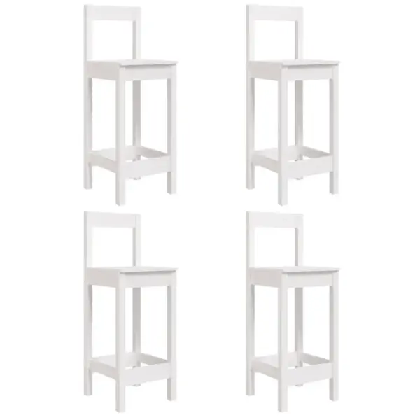 5-osaline valge täismännipuidust aiabaarikomplekt, baarilaud 82,5 x 82,5 x 110 cm – 6