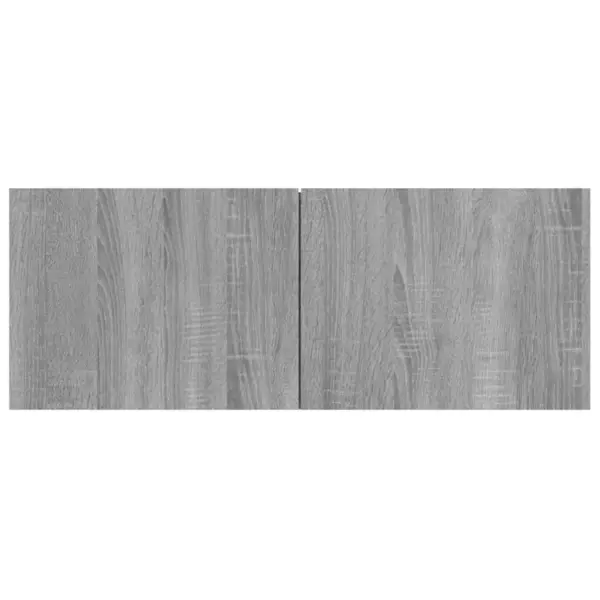 Seinale paigaldatav 6-osaline telerikappide komplekt, hall Sonoma tamm, tehispuit - 6