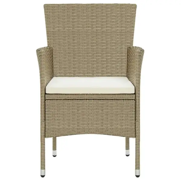 7-osaline aiamööbli komplekt patjadega, beež polürotang, klaasplaadiga must laud 150 x 90 cm – 13