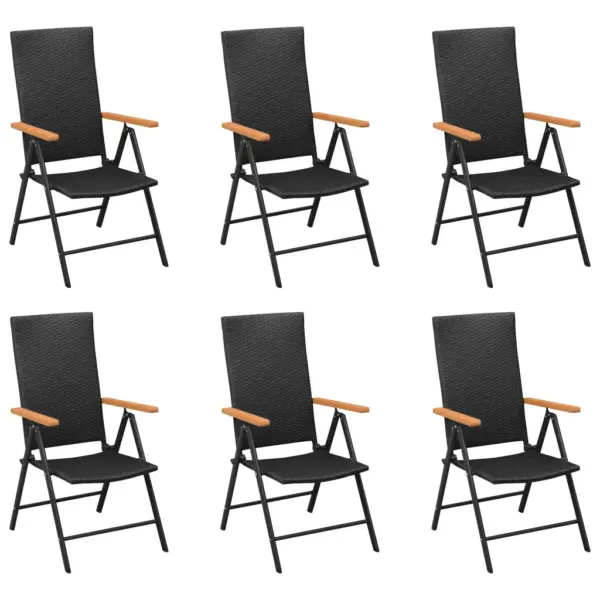 7-osaline aiamööbli komplekt reguleeritavate toolidega, must ja pruun, WPC lauaplaat, laud 150 x 90 x 74 cm – 3