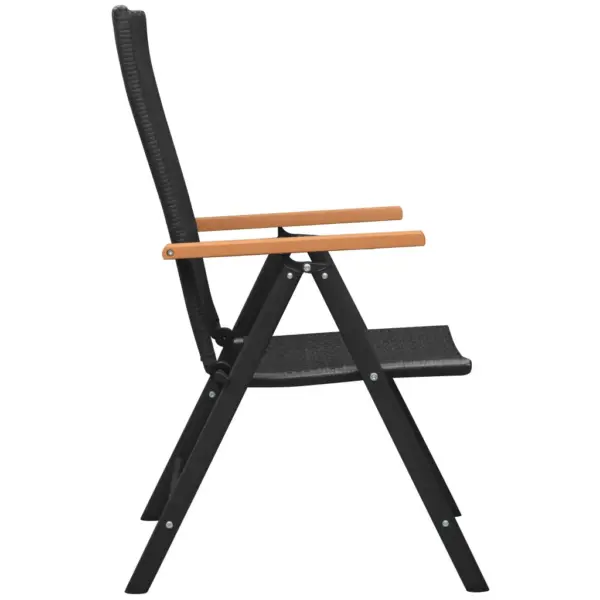 7-osaline aiamööbli komplekt reguleeritavate toolidega, must ja pruun, WPC lauaplaat, laud 150 x 90 x 74 cm – 6